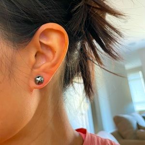 Edgy Swarovski black crystal stud earrings